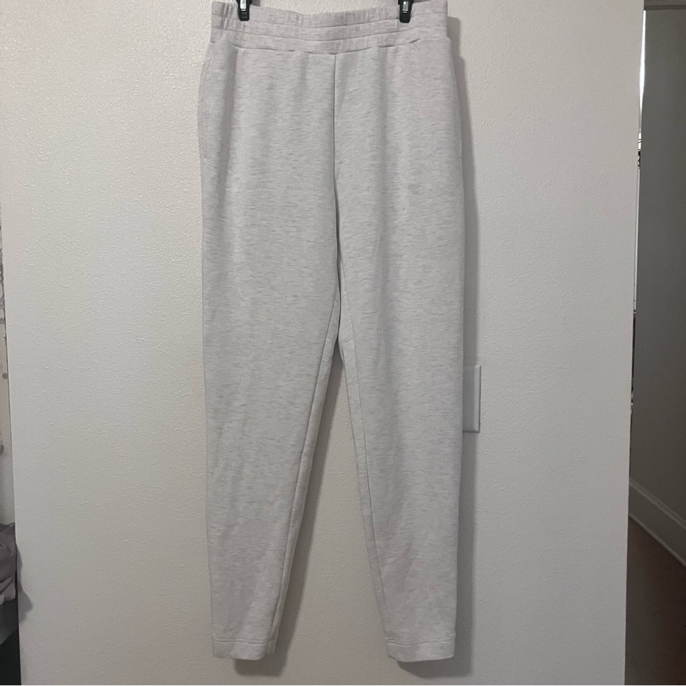 Varley Double Soft The Slim Zip Hem Pant 29.5" Ivory Marl sz Medium M worn once
